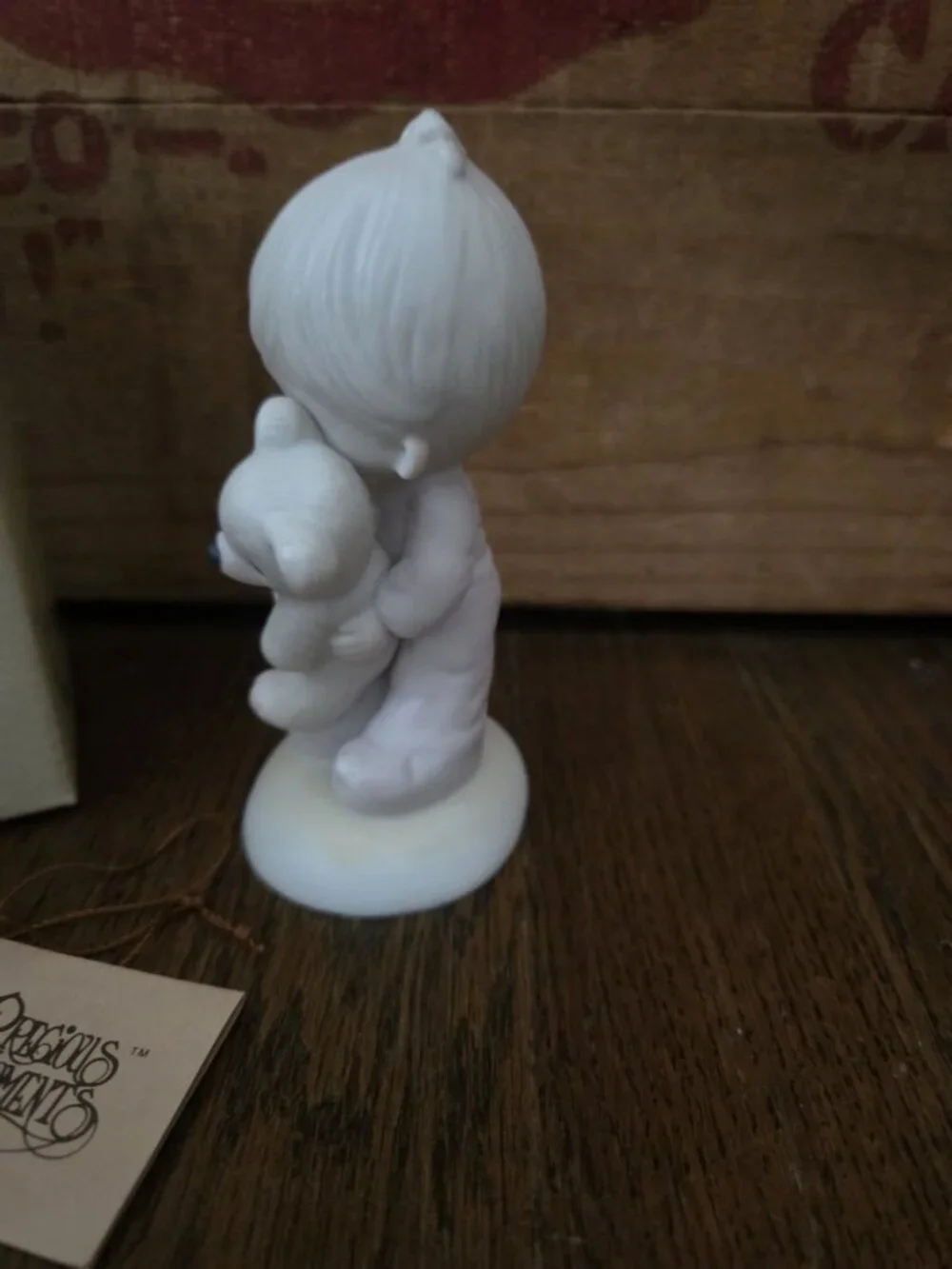 1978 Precious Moments Figurine “Jesus Loves Me” Girl With Bear  E-1372B